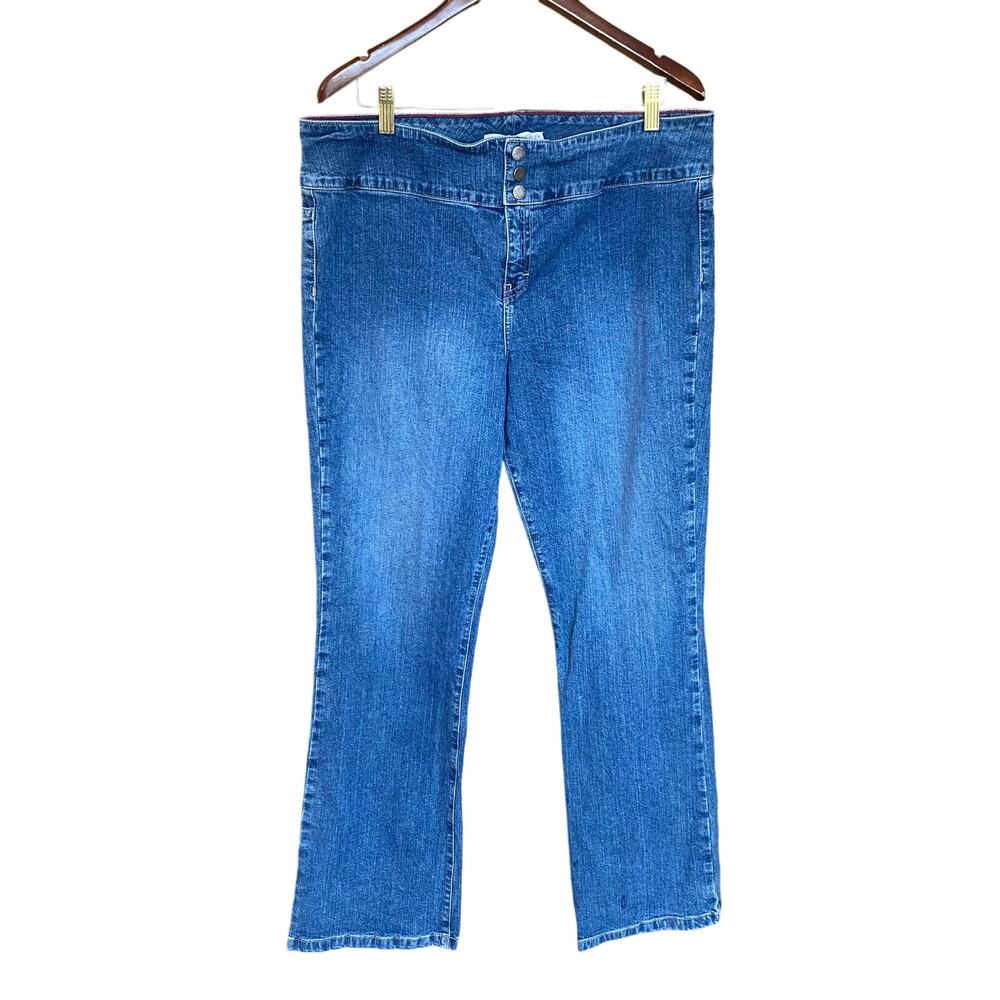 Vintage Y2K Tommy Hilfiger Bareback Wide Waistband Bootcut Jeans Sz 16